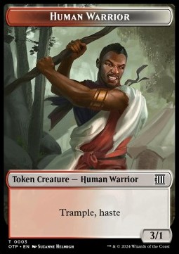 Human Warrior Token (RW 3/1) // Mercenary Token (R 1/1)