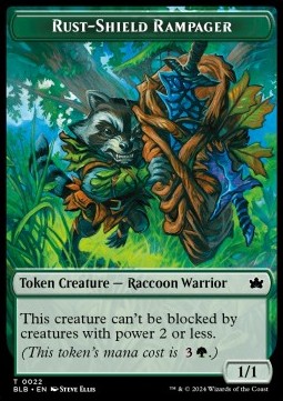 Rust-Shield Rampager Token (Green 1/1)